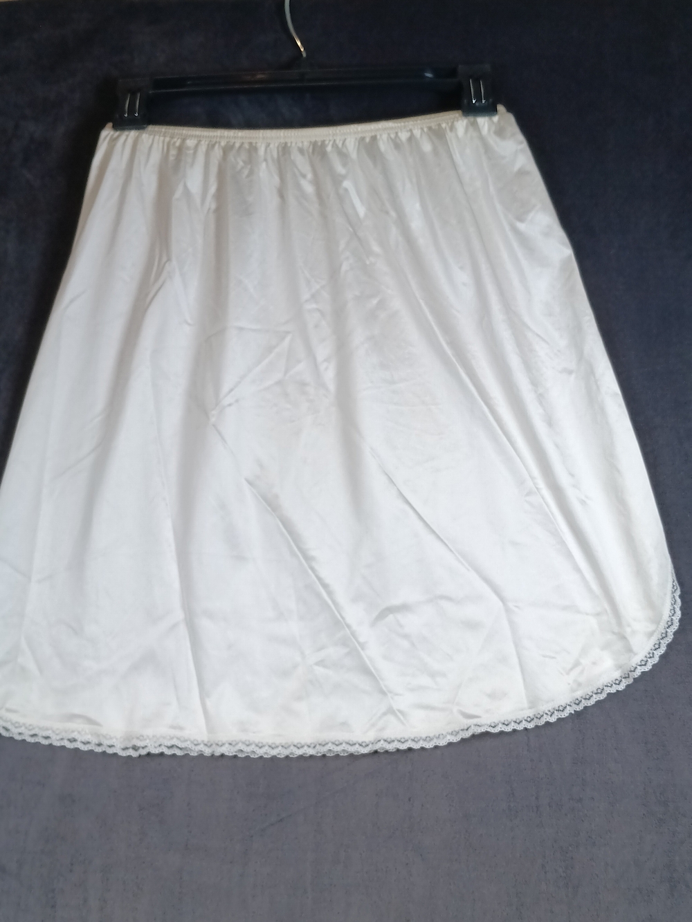 Vanity Fair White Satin-Look Half Slip